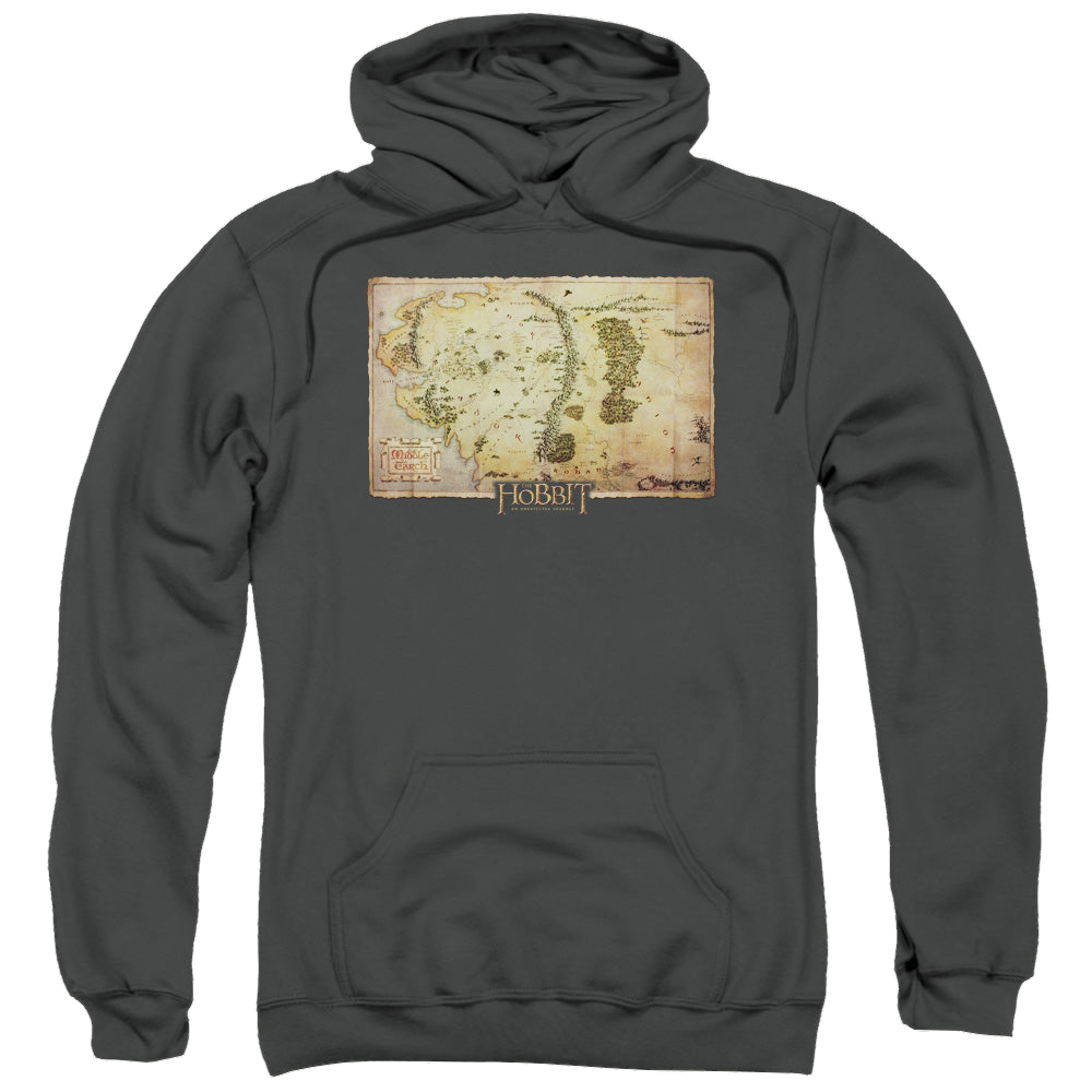 Hobbit Movie Trilogy, The Middle Earth Map - Pullover Hoodie Pullover Hoodie The Hobbit