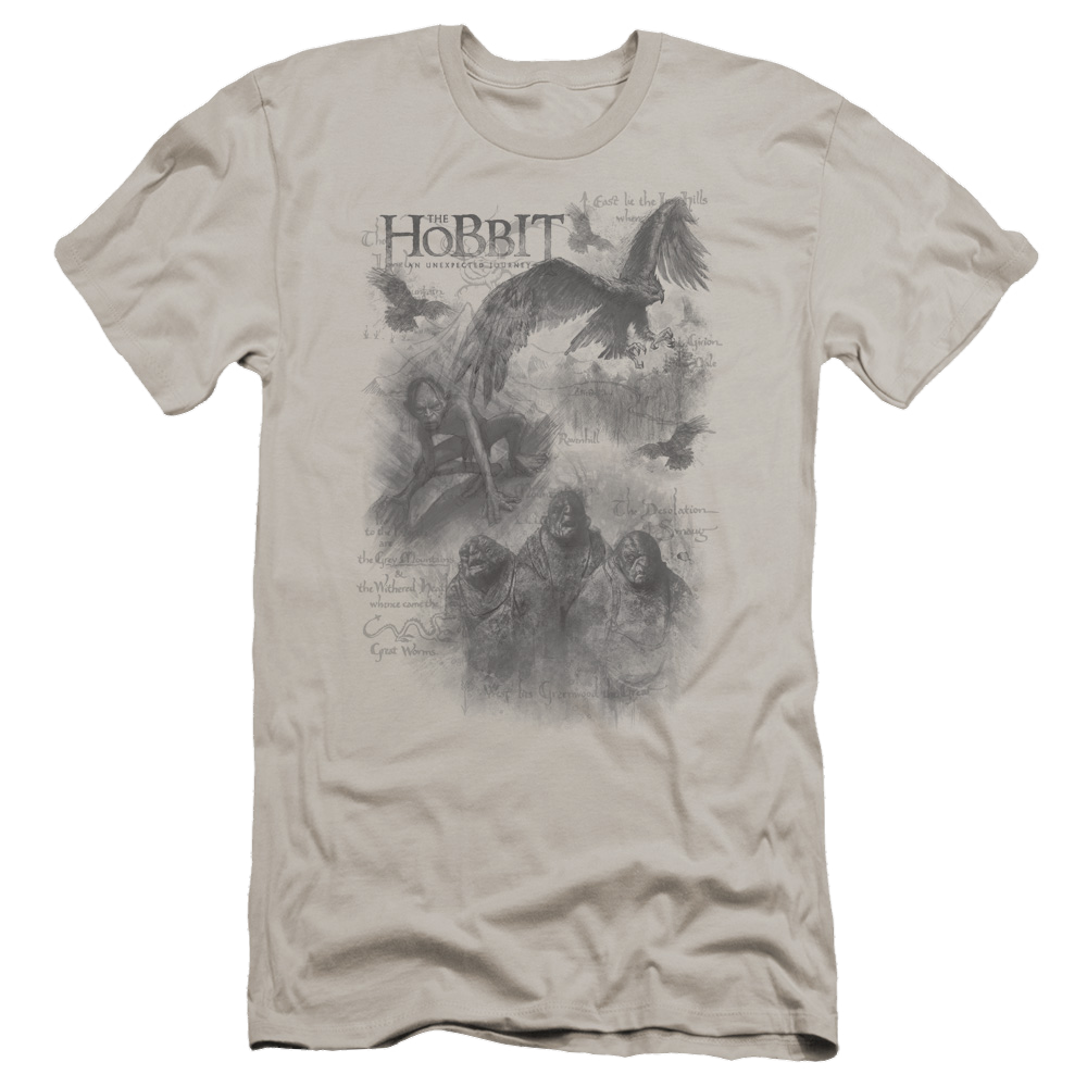 Hobbit Movie Trilogy, The Sketches - Men's Premium Slim Fit T-Shirt Men's Premium Slim Fit T-Shirt The Hobbit