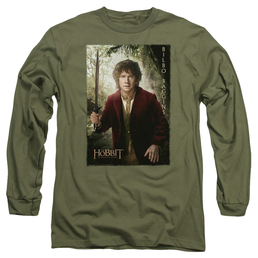 Hobbit Movie Trilogy, The Bilbo Poster - Men's Long Sleeve T-Shirt Men's Long Sleeve T-Shirt The Hobbit