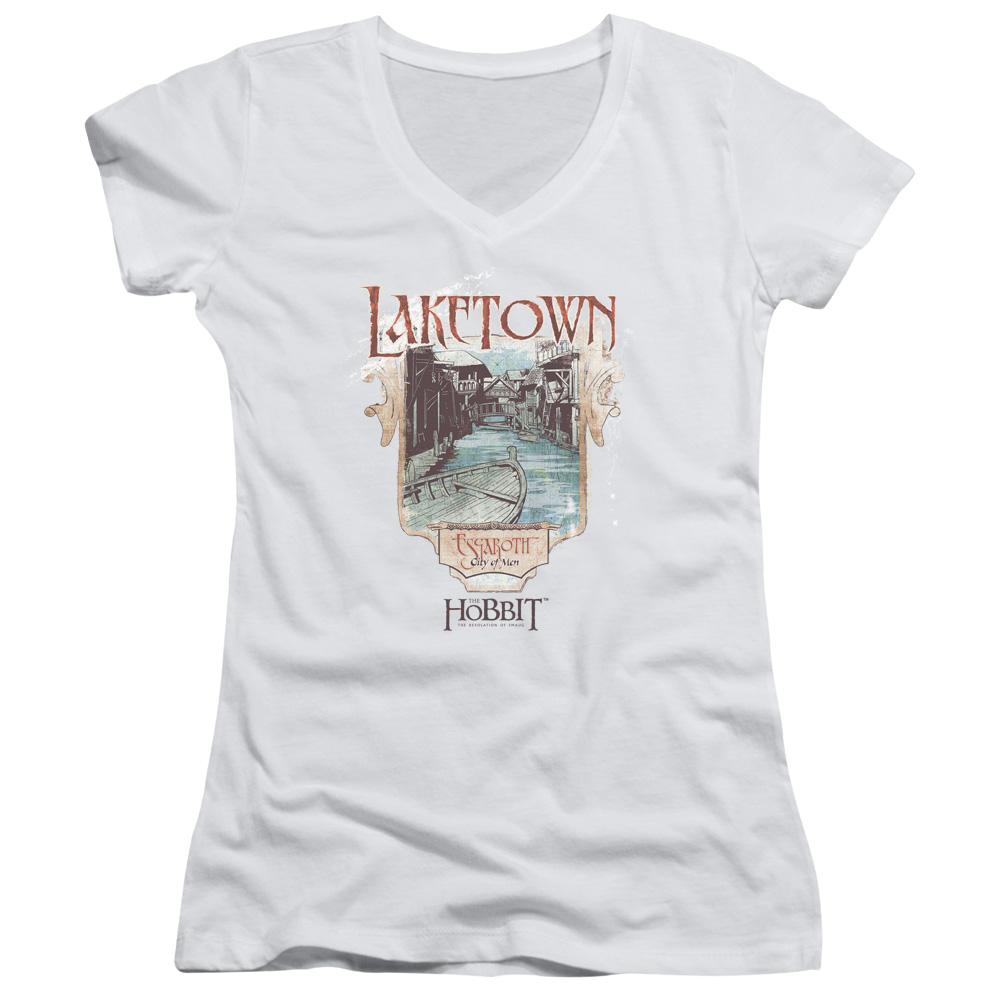Hobbit Movie Trilogy, The Laketown - Juniors V-Neck T-Shirt Juniors V-Neck T-Shirt The Hobbit