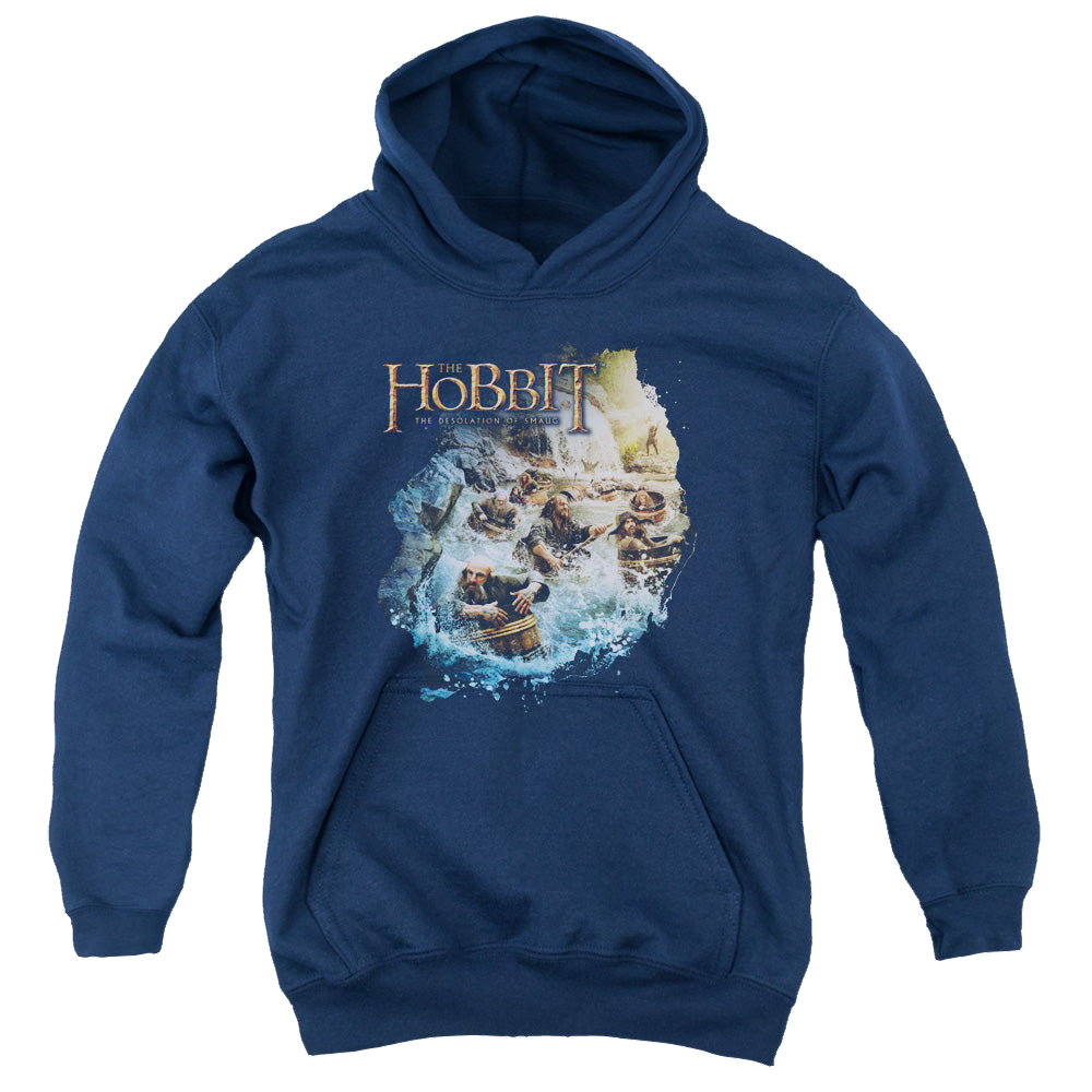 Hobbit Movie Trilogy, The Barreling Down - Youth Hoodie Youth Hoodie (Ages 8-12) The Hobbit