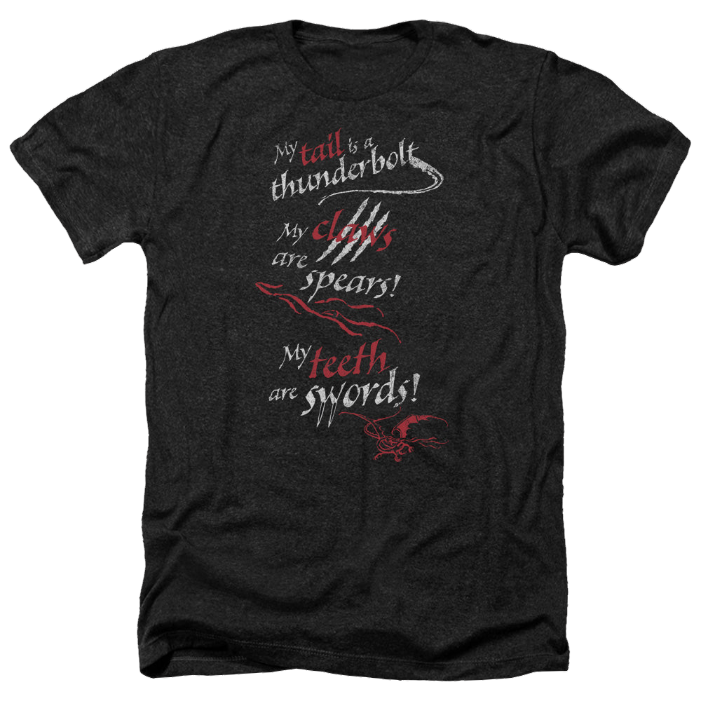 Hobbit Movie Trilogy, The Tail Claws Teeth - Men's Heather T-Shirt Men's Heather T-Shirt The Hobbit