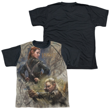 The Hobbit Elves youth black back t-shirt for ages 8 to 12