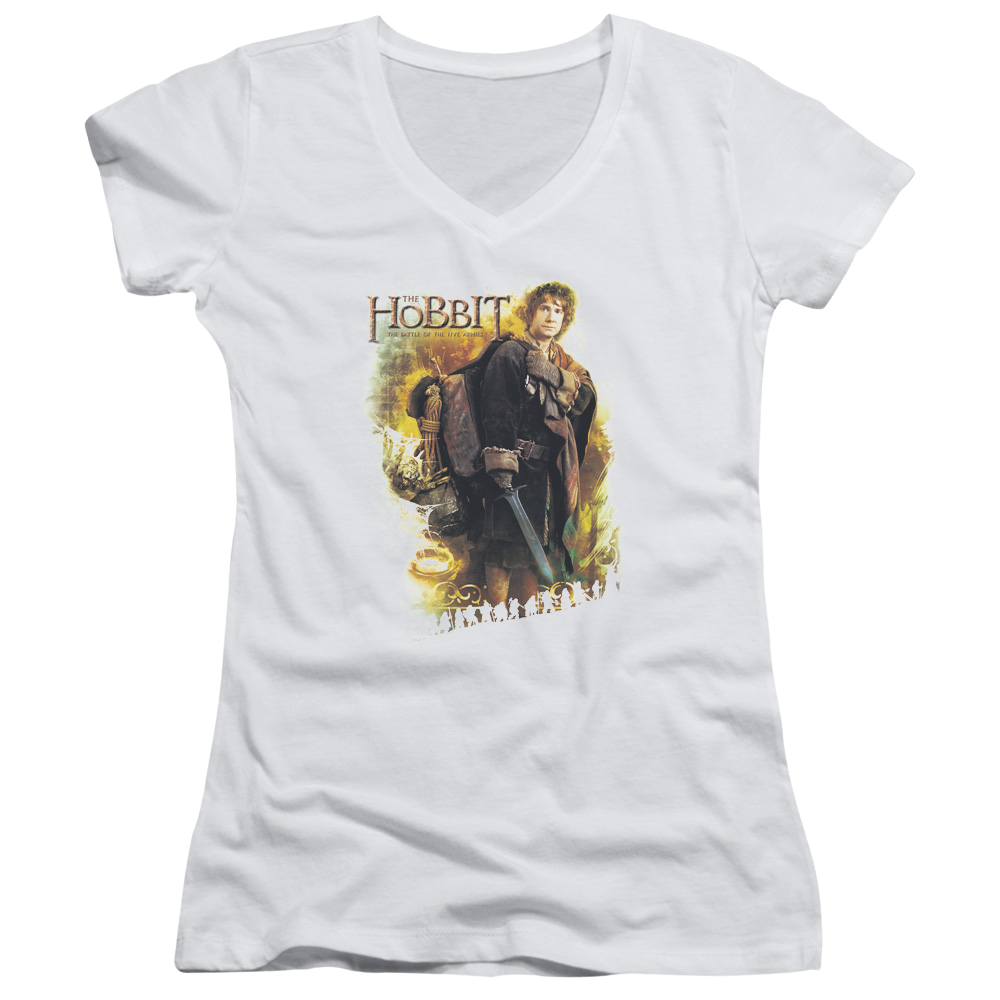 Hobbit Movie Trilogy, The Bilbo - Juniors V-Neck T-Shirt Juniors V-Neck T-Shirt The Hobbit