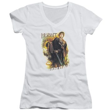 Hobbit Movie Trilogy, The Bilbo - Juniors V-Neck T-Shirt Juniors V-Neck T-Shirt The Hobbit