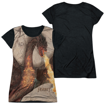 The Hobbit Smaug Attack juniors black back t-shirt