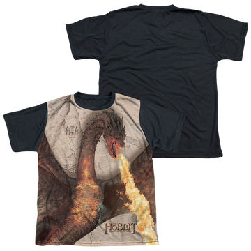 The Hobbit Smaug Attack youth black back t-shirt for ages 8 to 12