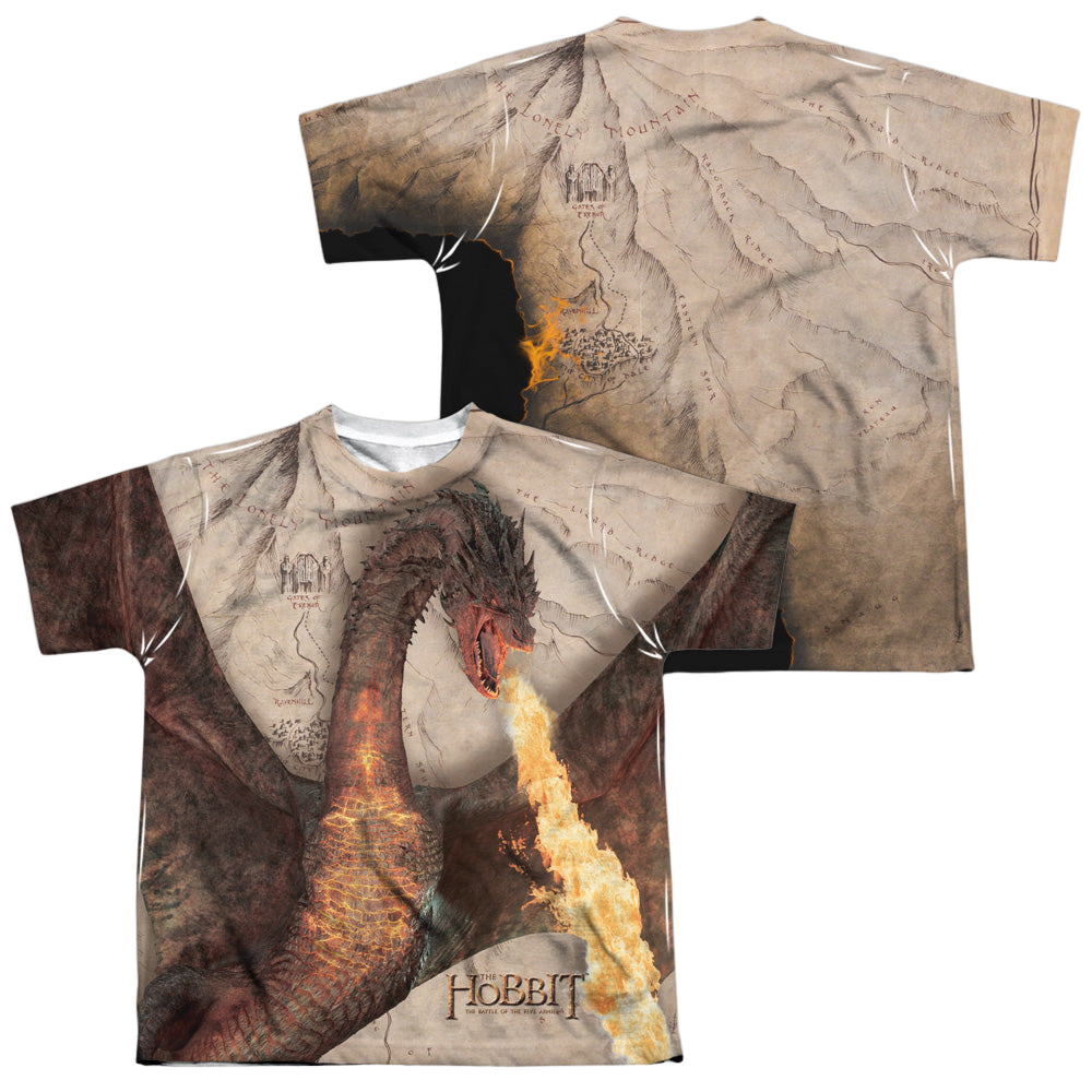 Hobbit Movie Trilogy, The Smaug Attack - Youth All-Over Print T-Shirt Youth All-Over Print T-Shirt (Ages 8-12) The Hobbit