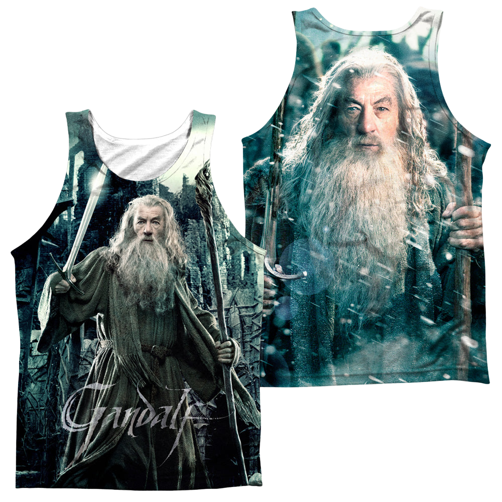 Hobbit Movie Trilogy, The Wizard (Front/Back) - Men's All Over Print Tank Top Men's All Over Print Tank The Hobbit