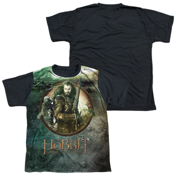 The Hobbit Dwarves Vs Azog youth black back t-shirt for ages 8 to 12