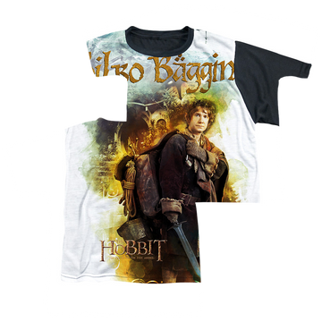 The Hobbit Bilbo youth black back t-shirt for ages 8 to 12