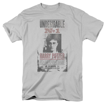 Silver men's regular fit t-shirt with Harry Potter Undesirable No1 Distressed graphic