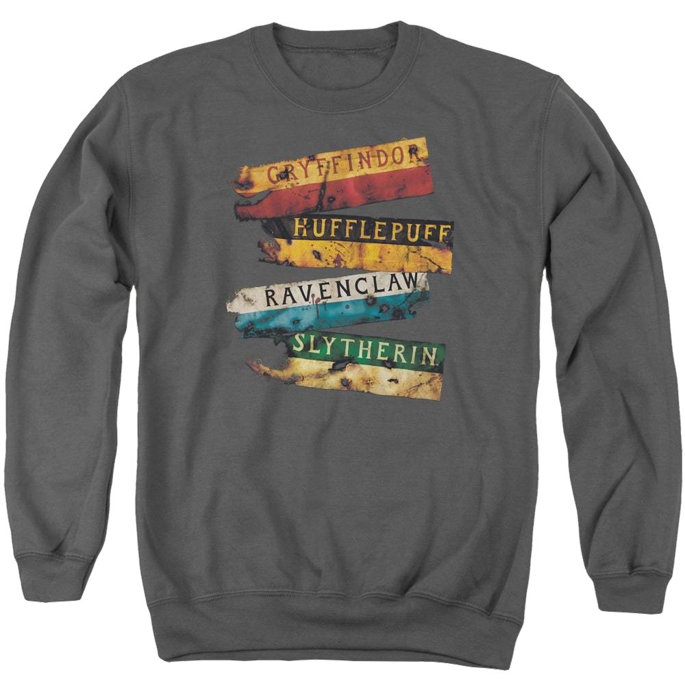 Harry Potter Burnt Banners Men's Crewneck Sweatshirt Men's Crewneck Sweatshirt Harry Potter