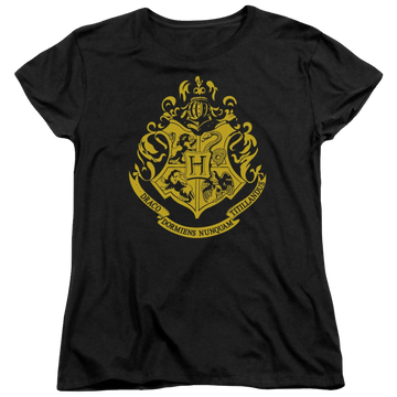 Athletic heather women's t-shirt with Harry Potter Hogwarts Crest graphic
