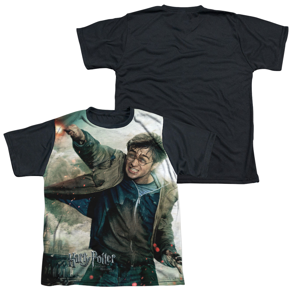 Harry Potter Harry Vs Voldemort - Youth Black Back T-Shirt Youth Black Back T-Shirt (Ages 8-12) Harry Potter