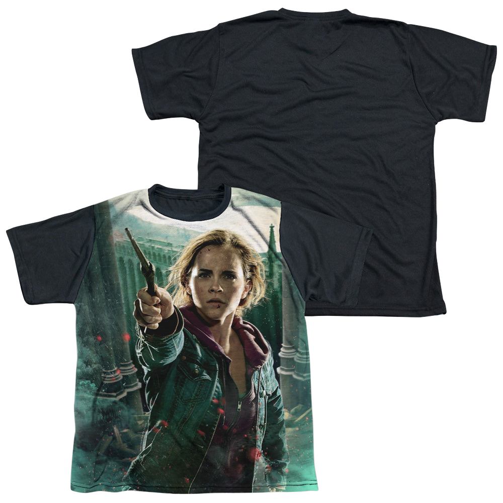 Harry Potter Hermione Final Battle - Youth Black Back T-Shirt Youth Black Back T-Shirt (Ages 8-12) Harry Potter