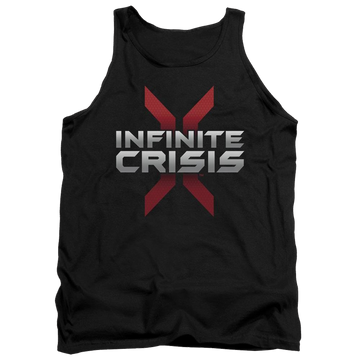 Black men's tank with Infinite Crisis Logo graphic