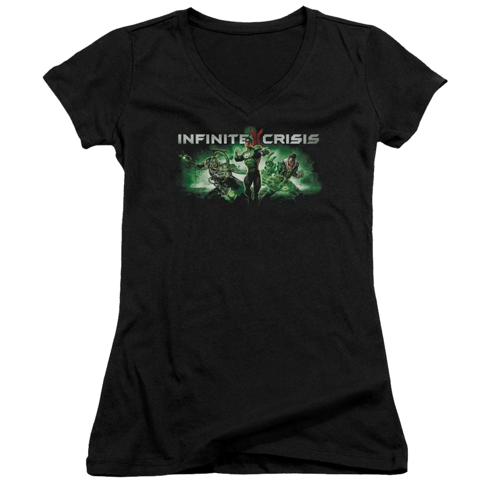 Infinite Crisis Ic Green Juniors V-Neck T-Shirt Juniors V-Neck T-Shirt Infinite Crisis