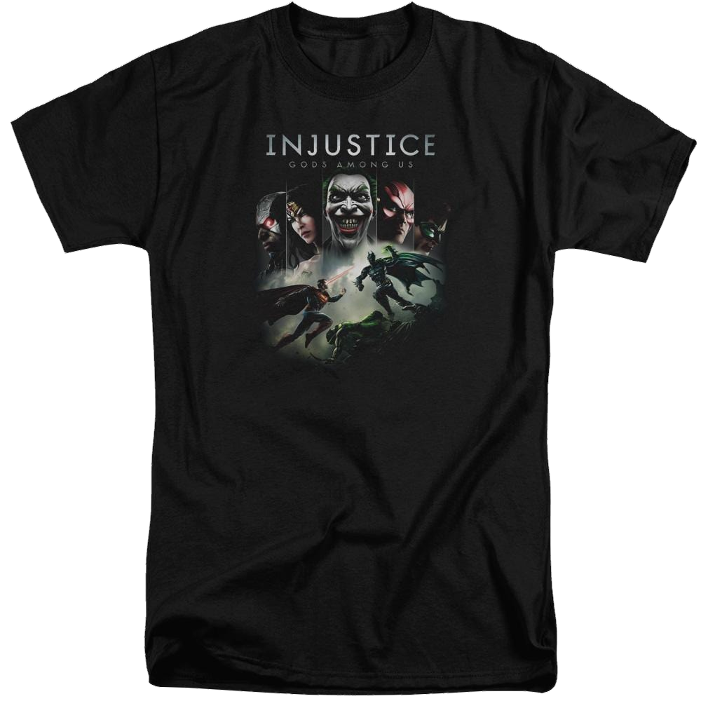 Injustice Gods Among Us Key Art Men's Tall Fit T-Shirt Men's Tall Fit T-Shirt Injustice Gods Among Us