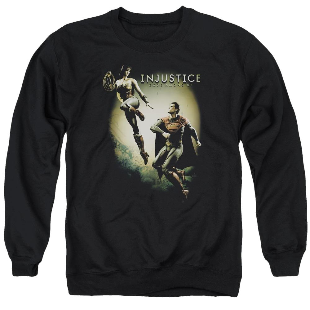 Injustice Gods Among Us Battle Of The Gods Men's Crewneck Sweatshirt Men's Crewneck Sweatshirt Injustice Gods Among Us