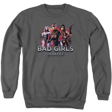 Injustice Gods Among Us Bad Girls Men's Crewneck Sweatshirt Men's Crewneck Sweatshirt Injustice Gods Among Us