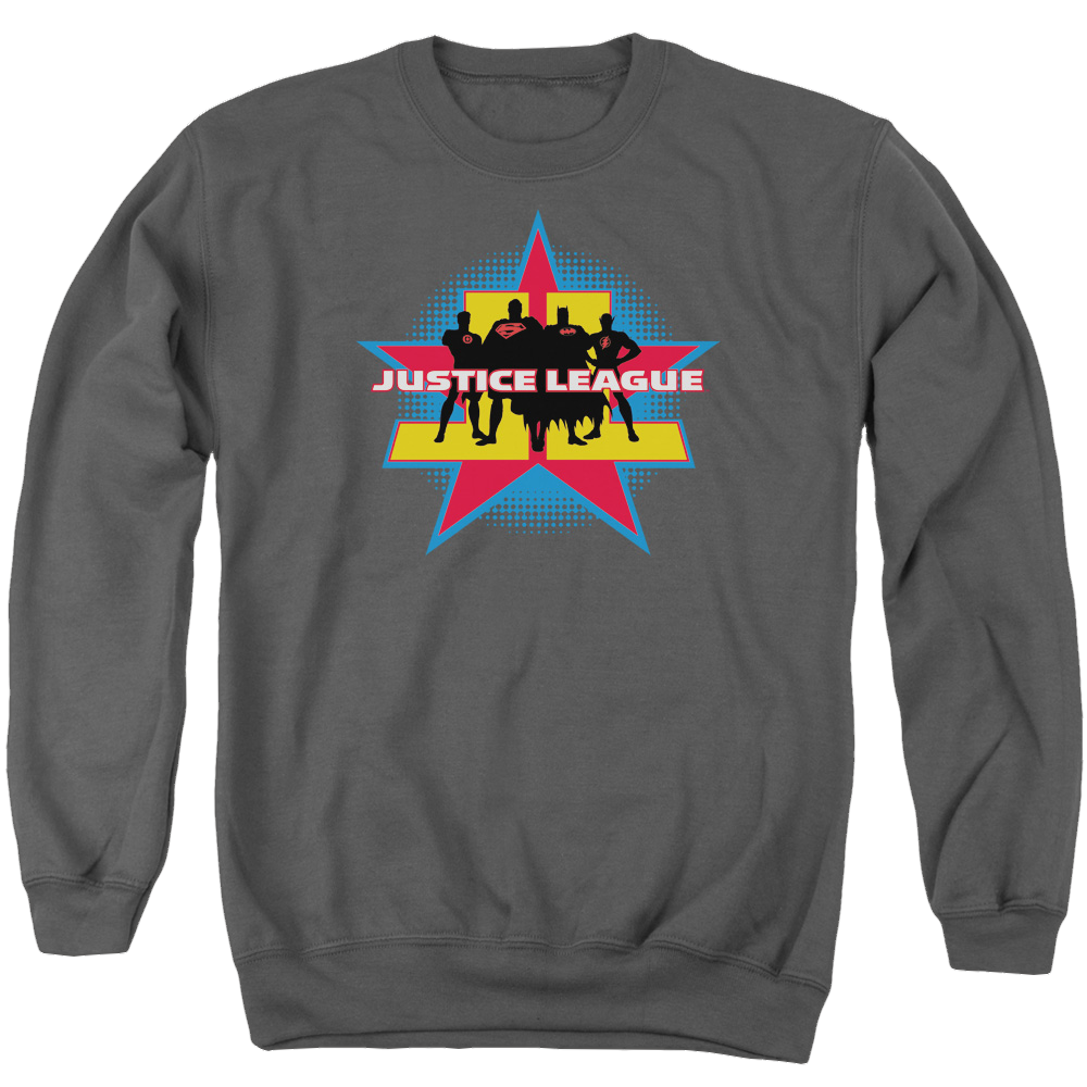 Justice League Stand Tall Men's Crewneck Sweatshirt Men's Crewneck Sweatshirt Justice League