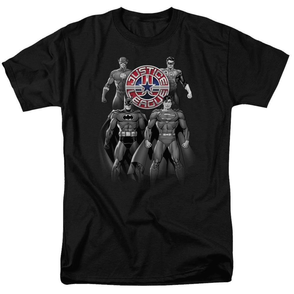 Justice League Shades Of Gray Men's Regular Fit T-Shirt Men's Regular Fit T-Shirt Justice League