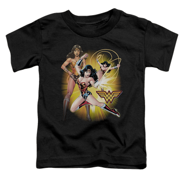 Black toddler t-shirt with Wonder Woman graphic