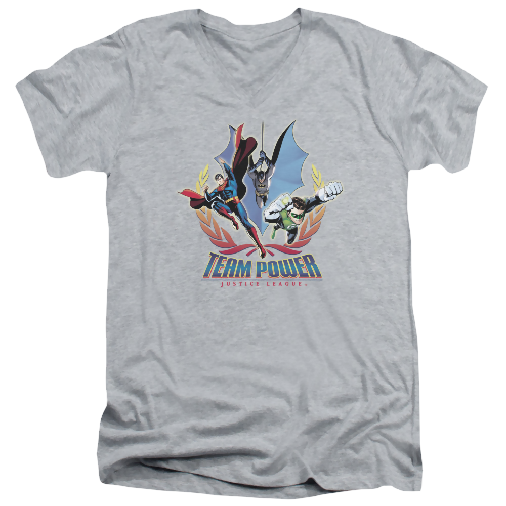 Justice League Team Power Men's V-Neck T-Shirt Men's V-Neck T-Shirt Justice League