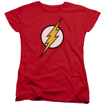 Red women's t-shirt with Flash Logo graphic
