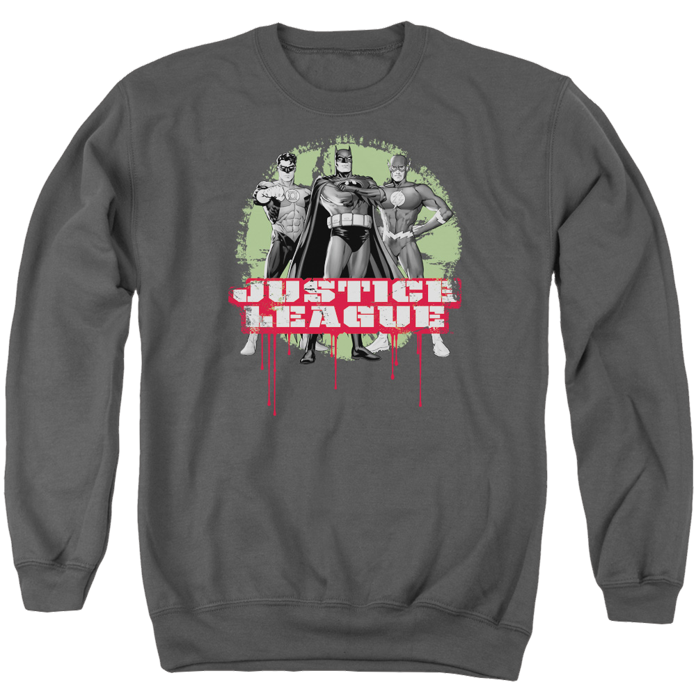 Justice League Jla Trio Men's Crewneck Sweatshirt Men's Crewneck Sweatshirt Justice League