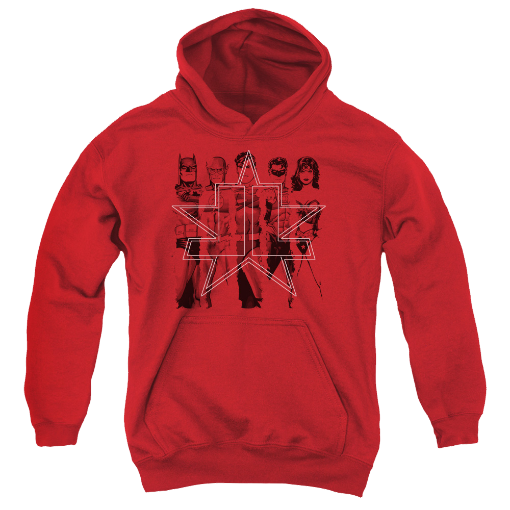 Justice League Five Stars - Youth Hoodie Youth Hoodie (Ages 8-12) Justice League
