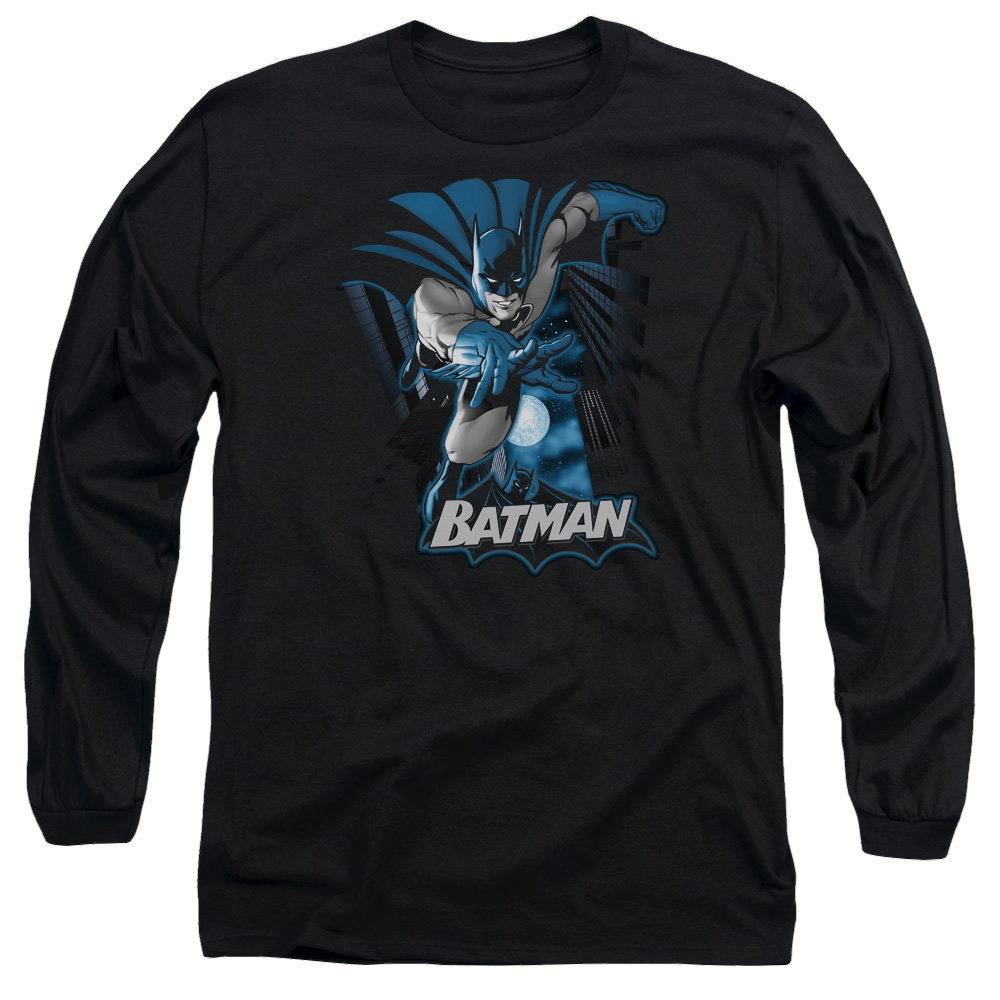 Justice League Batman Blue & Gray Men's Long Sleeve T-Shirt Men's Long Sleeve T-Shirt Batman