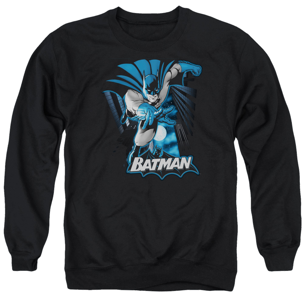 Justice League Batman Blue & Gray Men's Crewneck Sweatshirt Men's Crewneck Sweatshirt Batman