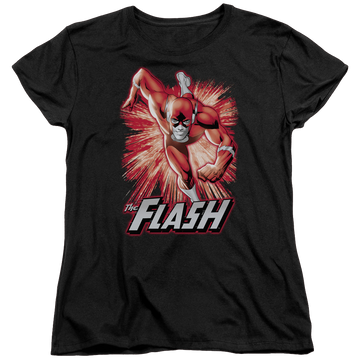 Black women's t-shirt with Flash Red & Gray graphic