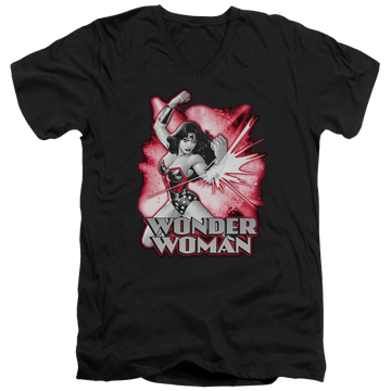 Justice League Wonder Woman Red & Gray Men's V-Neck T-Shirt Men's V-Neck T-Shirt Wonder Woman