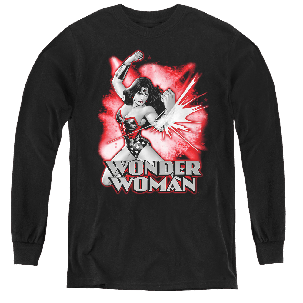Wonder Woman Wonder Woman Red & Gray - Youth Long Sleeve T-Shirt Youth Long Sleeve T-Shirt Wonder Woman