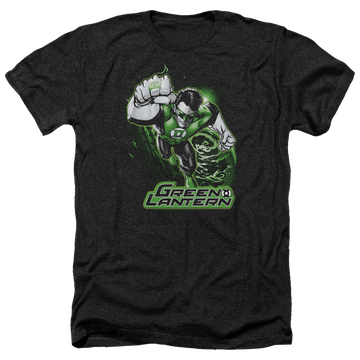 Charcoal men's heather t-shirt with Green Lantern Green & Gray graphic