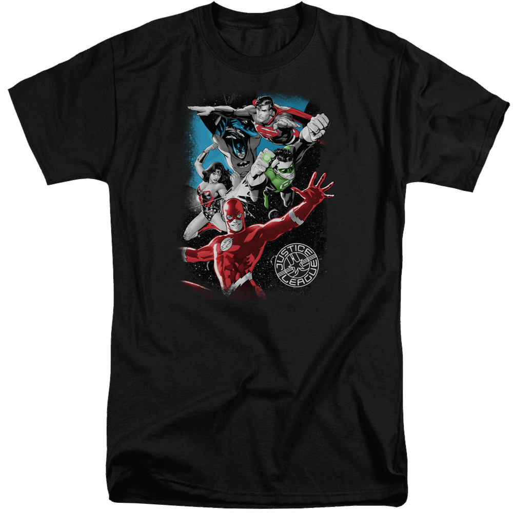 Justice League Galactic Attack Men's Tall Fit T-Shirt Men's Tall Fit T-Shirt Justice League