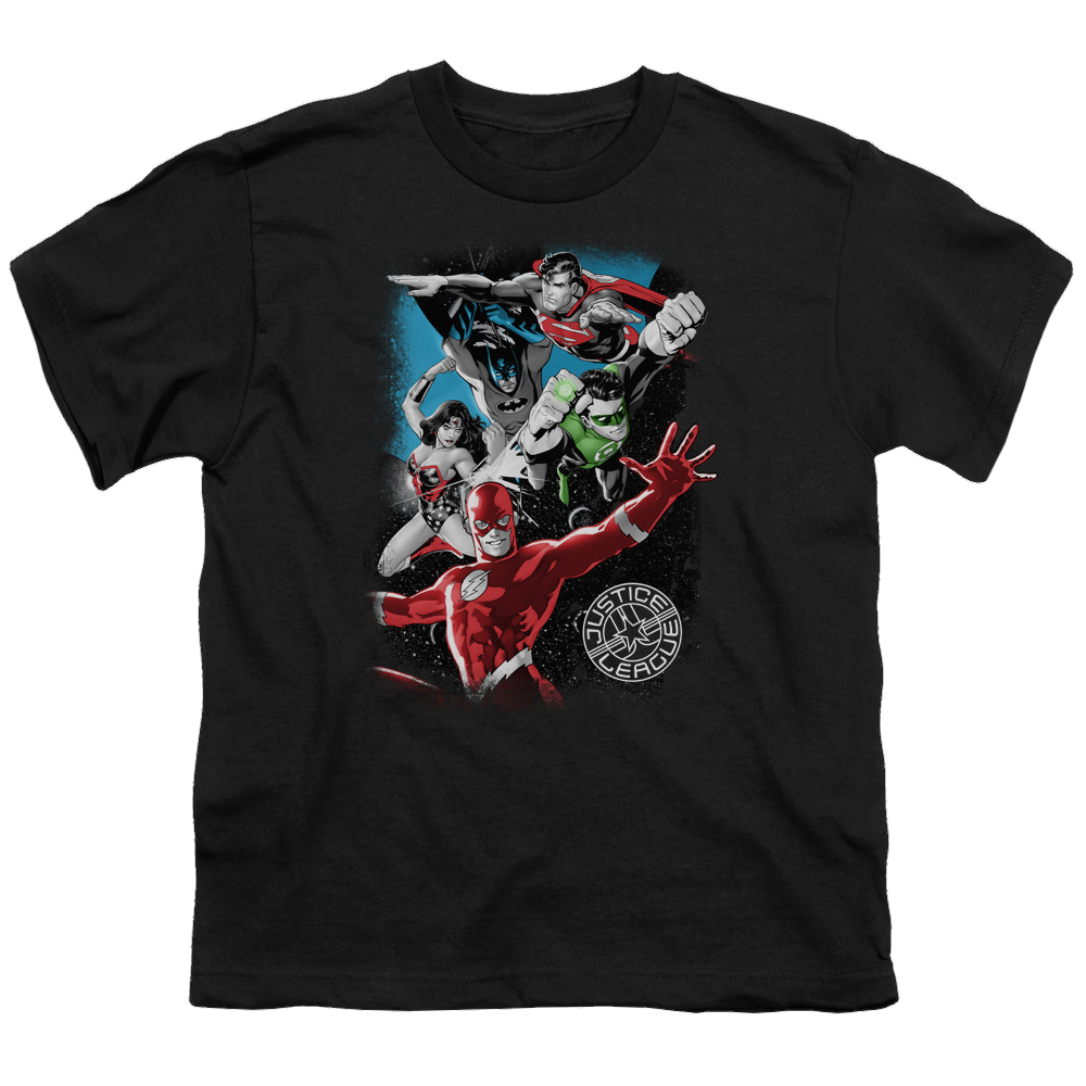 Justice League Galactic Attack - Youth T-Shirt Youth T-Shirt (Ages 8-12) Justice League