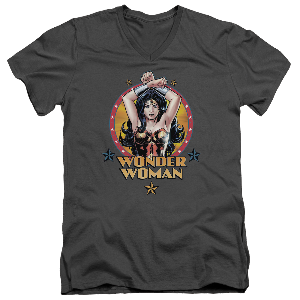 Justice League Powerful Woman Men's V-Neck T-Shirt Men's V-Neck T-Shirt Wonder Woman