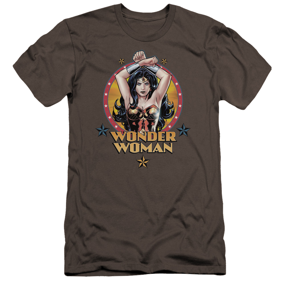 Justice League Powerful Woman Men's Premium Slim Fit T-Shirt Men's Premium Slim Fit T-Shirt Wonder Woman