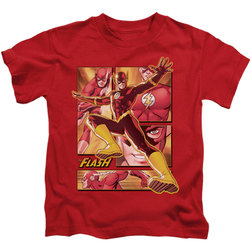Red kid's t-shirt for ages 4 to 7 with Flash graphic