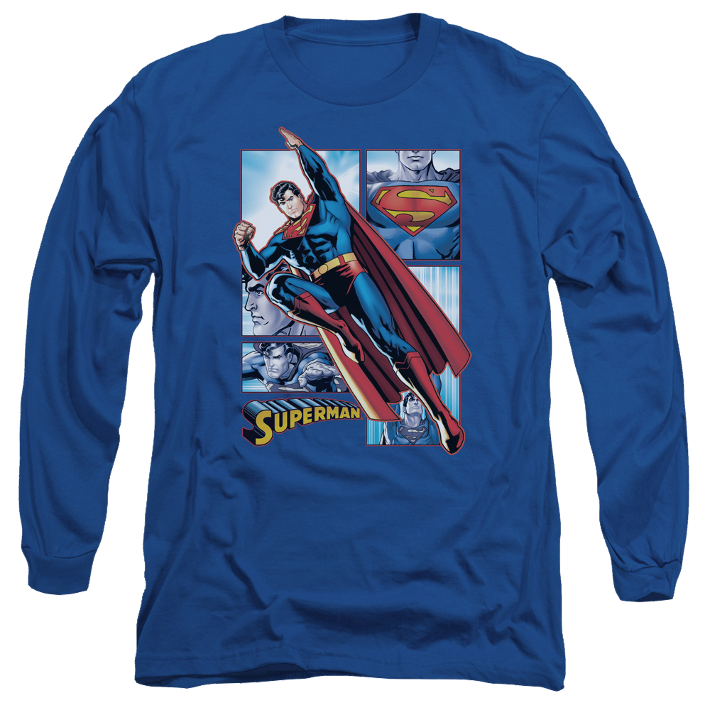 Justice League Superman Panels Men's Long Sleeve T-Shirt Men's Long Sleeve T-Shirt Superman