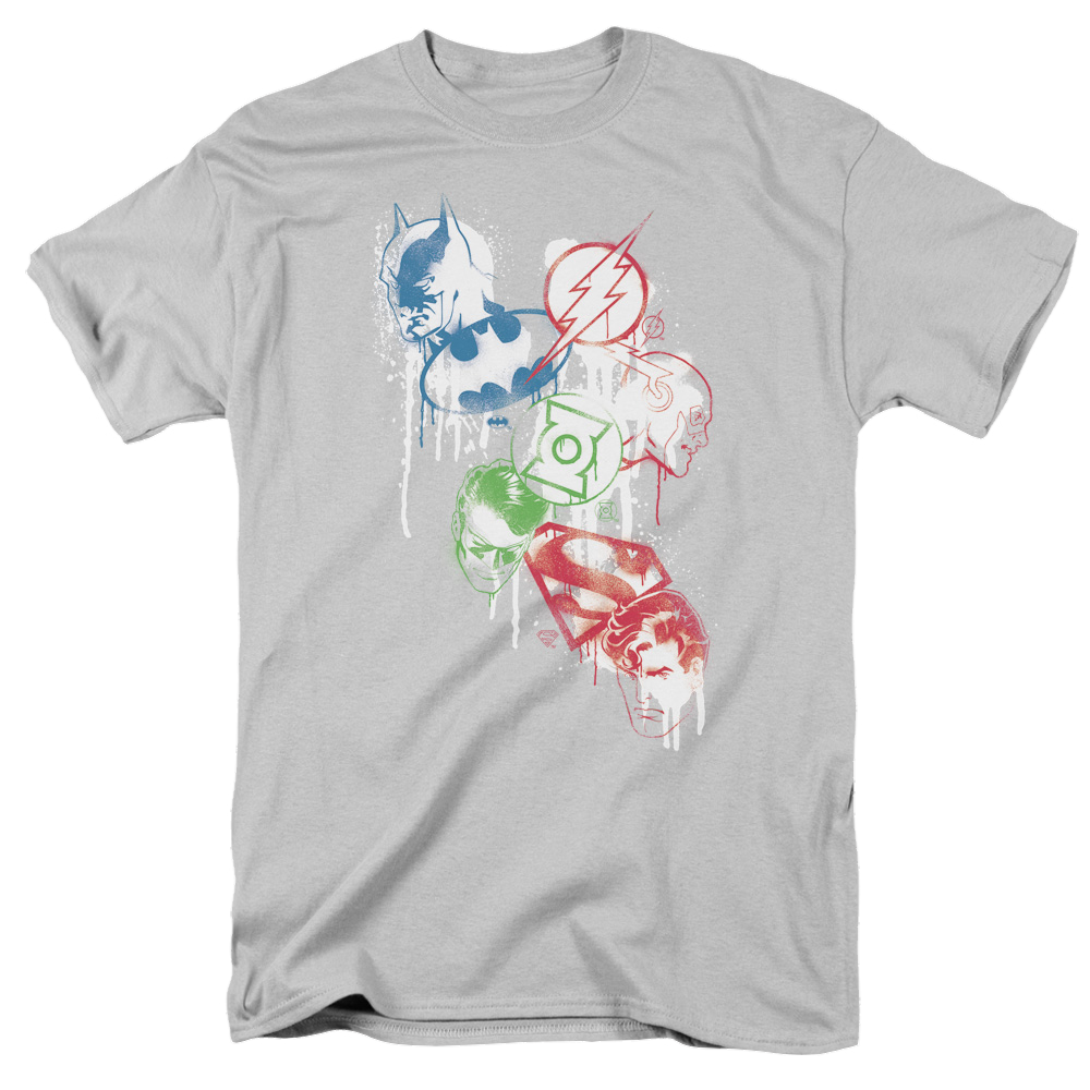 Justice League Splatter Icons - Men's Regular Fit T-Shirt Men's Regular Fit T-Shirt Justice League