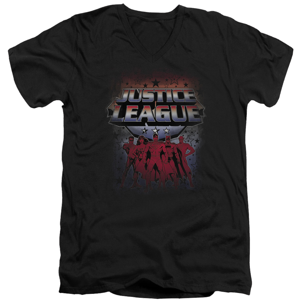 Justice League Star League Men's V-Neck T-Shirt Men's V-Neck T-Shirt Justice League