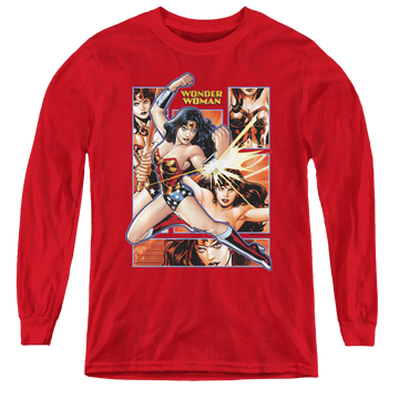 Wonder Woman Wonder Woman Panels - Youth Long Sleeve T-Shirt Youth Long Sleeve T-Shirt Wonder Woman