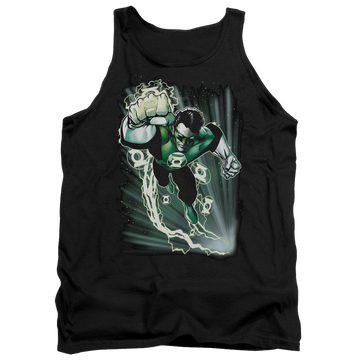 Black men's tank with Green Lantern Emerald Energy graphic