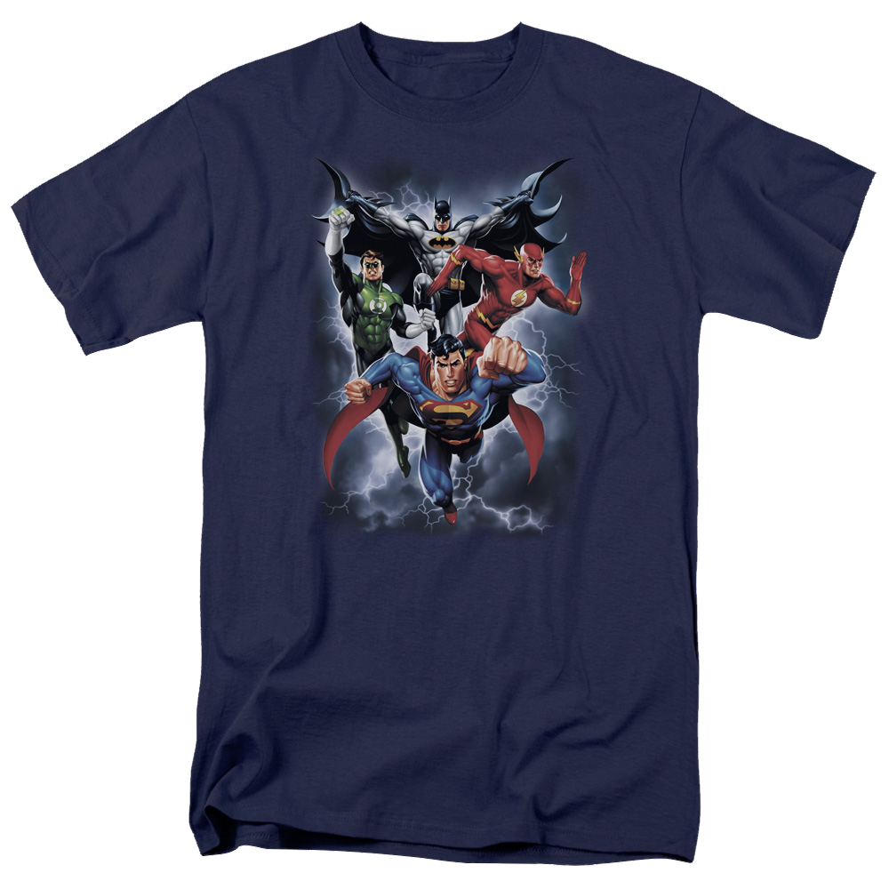 Justice League The Coming Storm Men's Regular Fit T-Shirt Men's Regular Fit T-Shirt Justice League