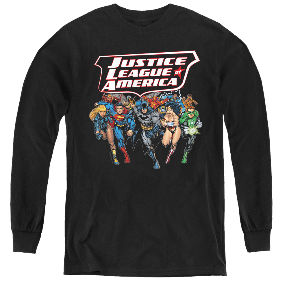 Justice League Charging Justice - Youth Long Sleeve T-Shirt Youth Long Sleeve T-Shirt Justice League